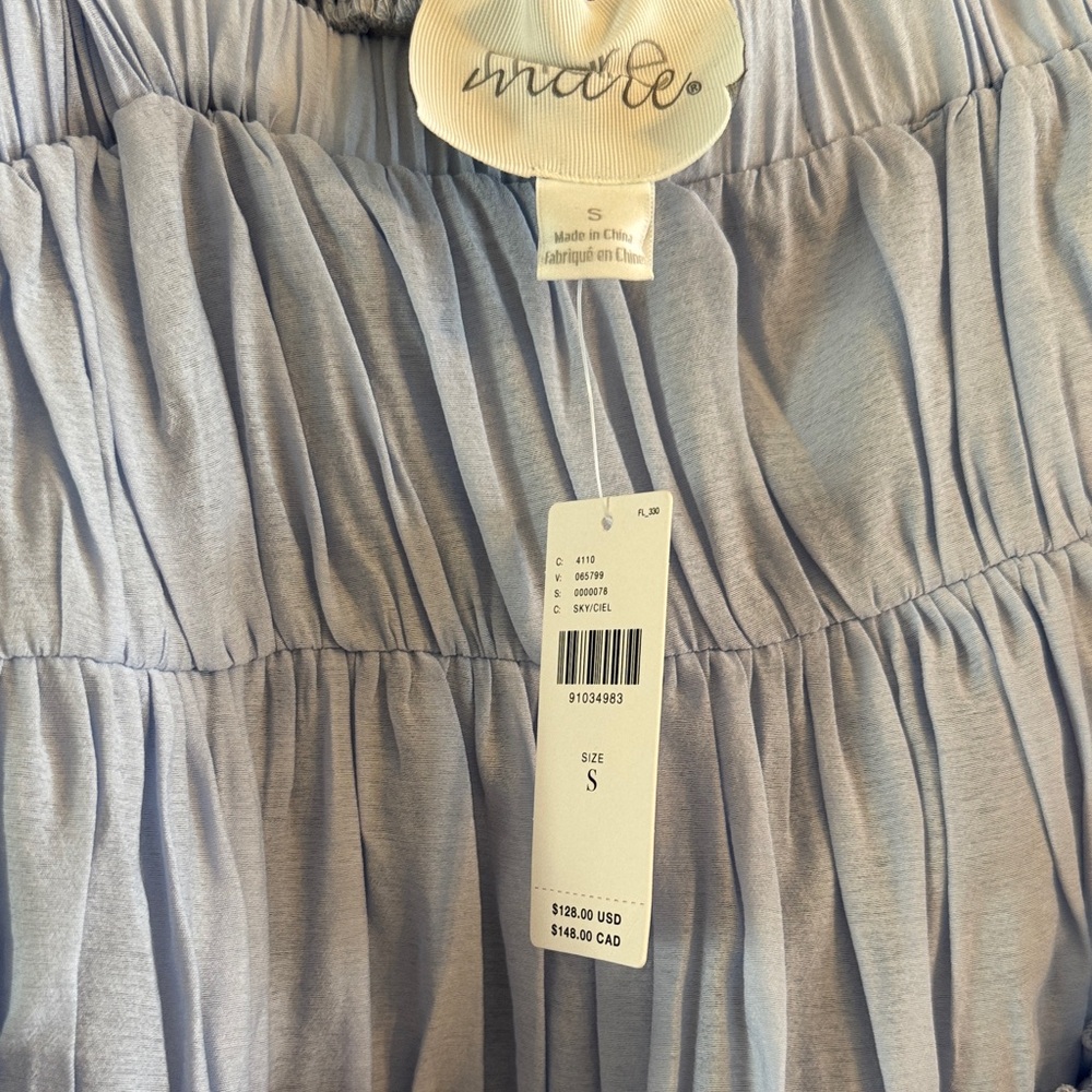 Elegant Light Blue Ruffled Blouse - Picture 2 of 4